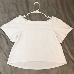 Off the shoulders white top